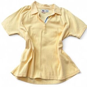 Vintage 90s Faded Glory Yellow Polo Shirt, Women's Size XL